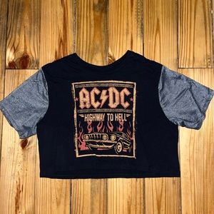 AC DC cropped Highway to Hell shirt